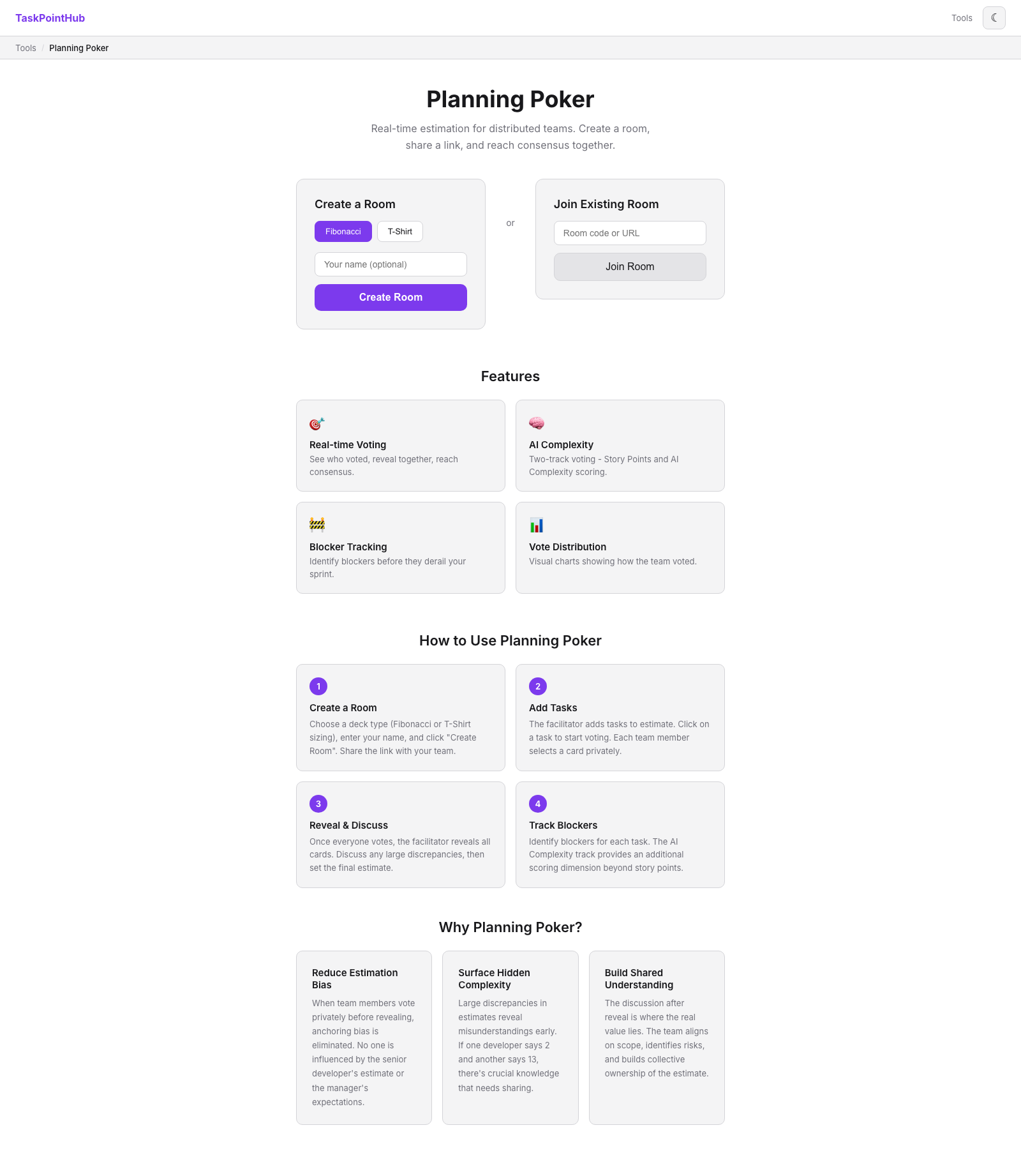 planning poker home